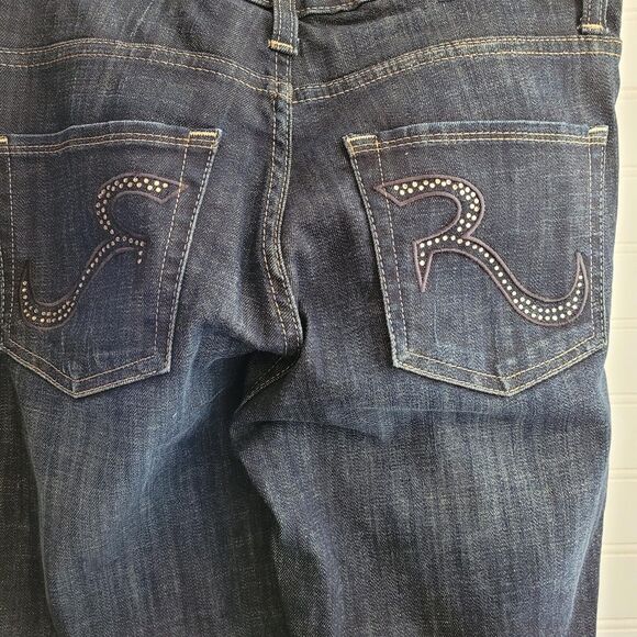 Rock & Republic Kasandra Jeans Size 10  Bootcut Dark Wash Distressed - Picture 9 of 9